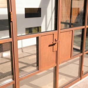 corten framed doors with slim frame