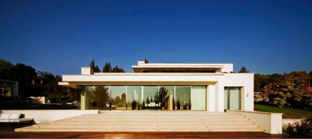 stainless steel sliding doors to a private villa 