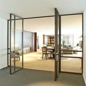 double steel door with fixed side lights