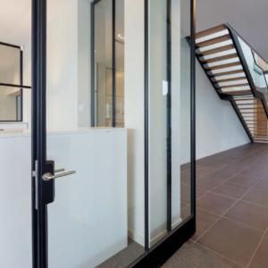 large steel pivot door