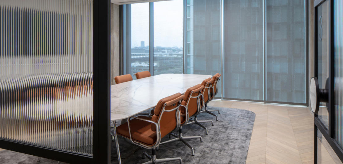 fluted glass for office spaces