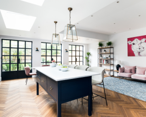 external steel framed double casement doors