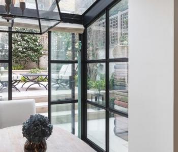 Steel framed box extension added on the back of a terraced chelsea property
