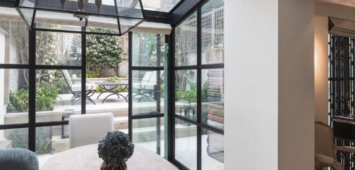 Steel framed box extension added on the back of a terraced chelsea property